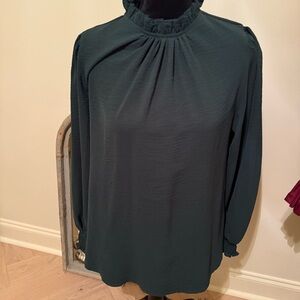 JODIFL Deep Teal Ruffle Sleeve Top